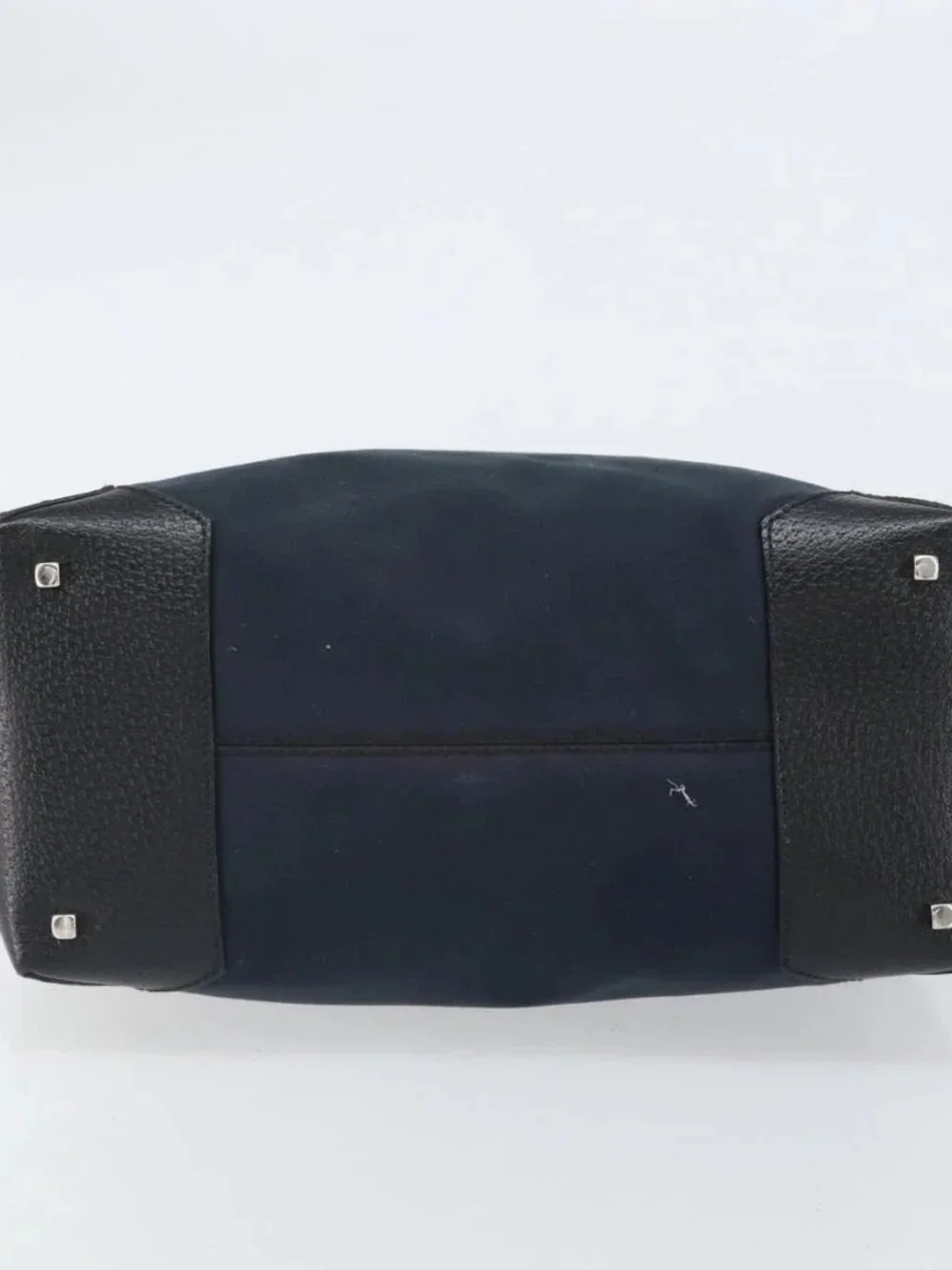 Salvatore Ferragamo Hand Bag Nylon Black Silver Auth BA9555